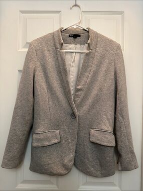 Notch collar Blazer Jacket - gray